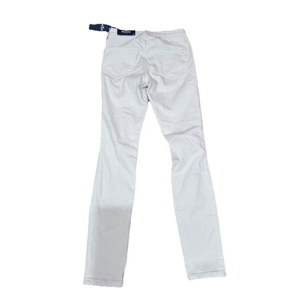 Hollister High Rise Jean Legging Stretch Jeans Women's 1S W25xL26 White Distress - Picture 2 of 6